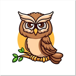 Owl Cartoon Posters and Art